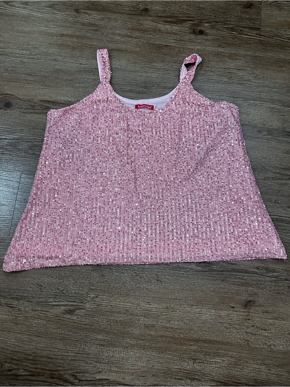 Pink Sequin Camisole Tank Top — Sparkle Evening Cami